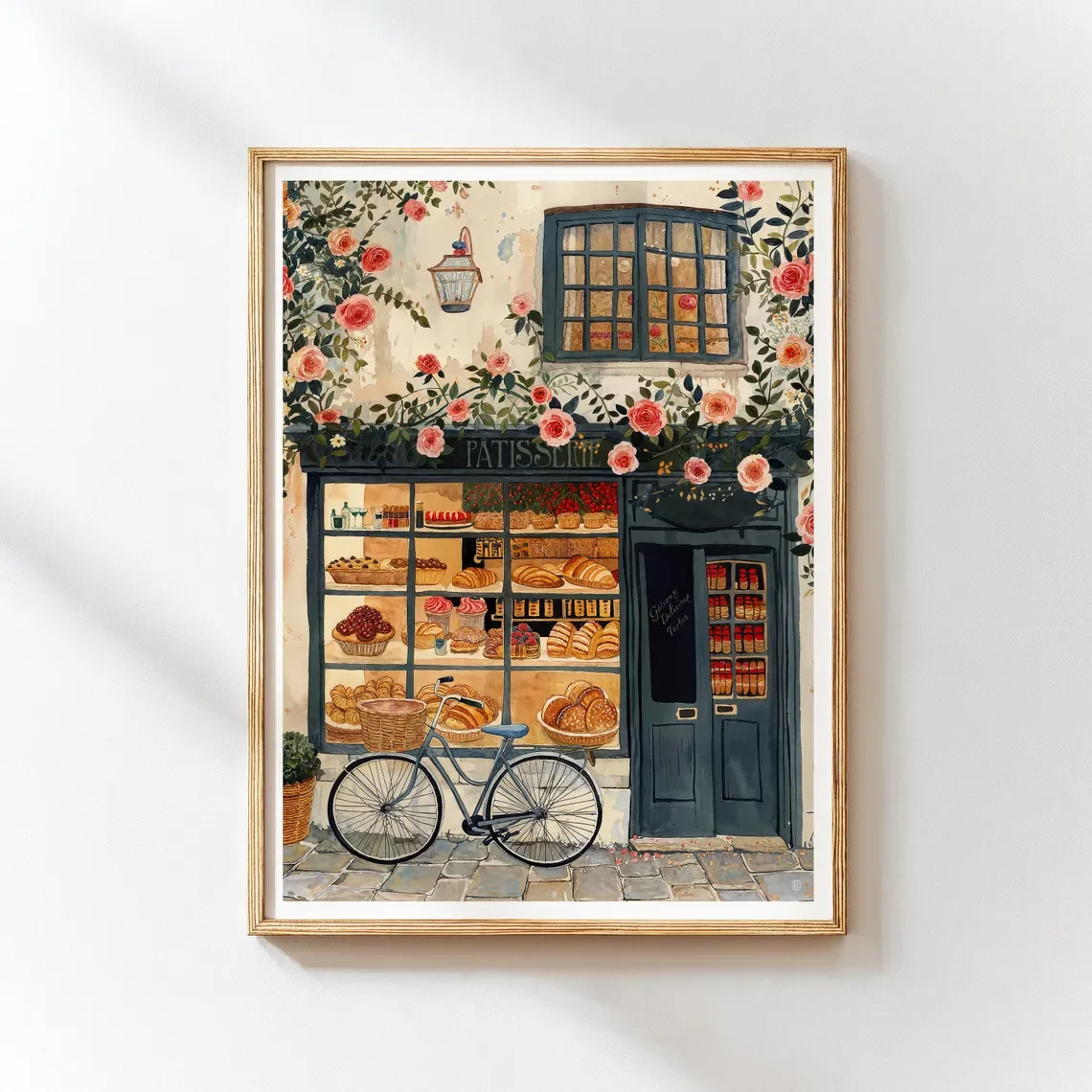 Impressão de arte de patisserie francesa, ilustração de padaria, arte de parede de café encantador, decoração de padaria vintage, impressão de cozinha caprichosa, francês