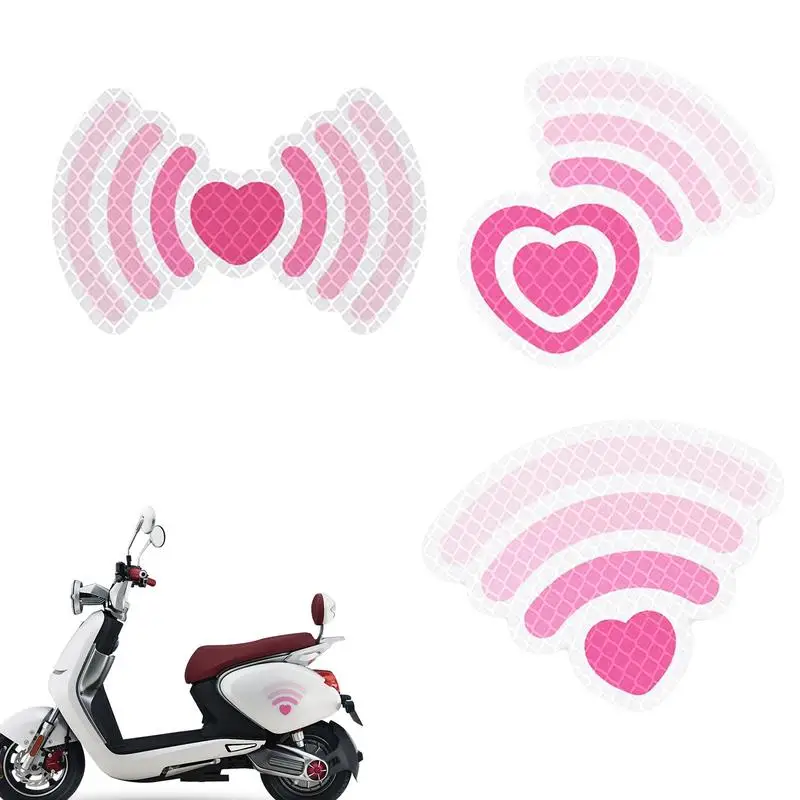 

Hard Hat Reflective Stickers Cartoon Love Signal Car Decals Heart Accessory Decorations Waterproof Vehicle Window Decals For Car