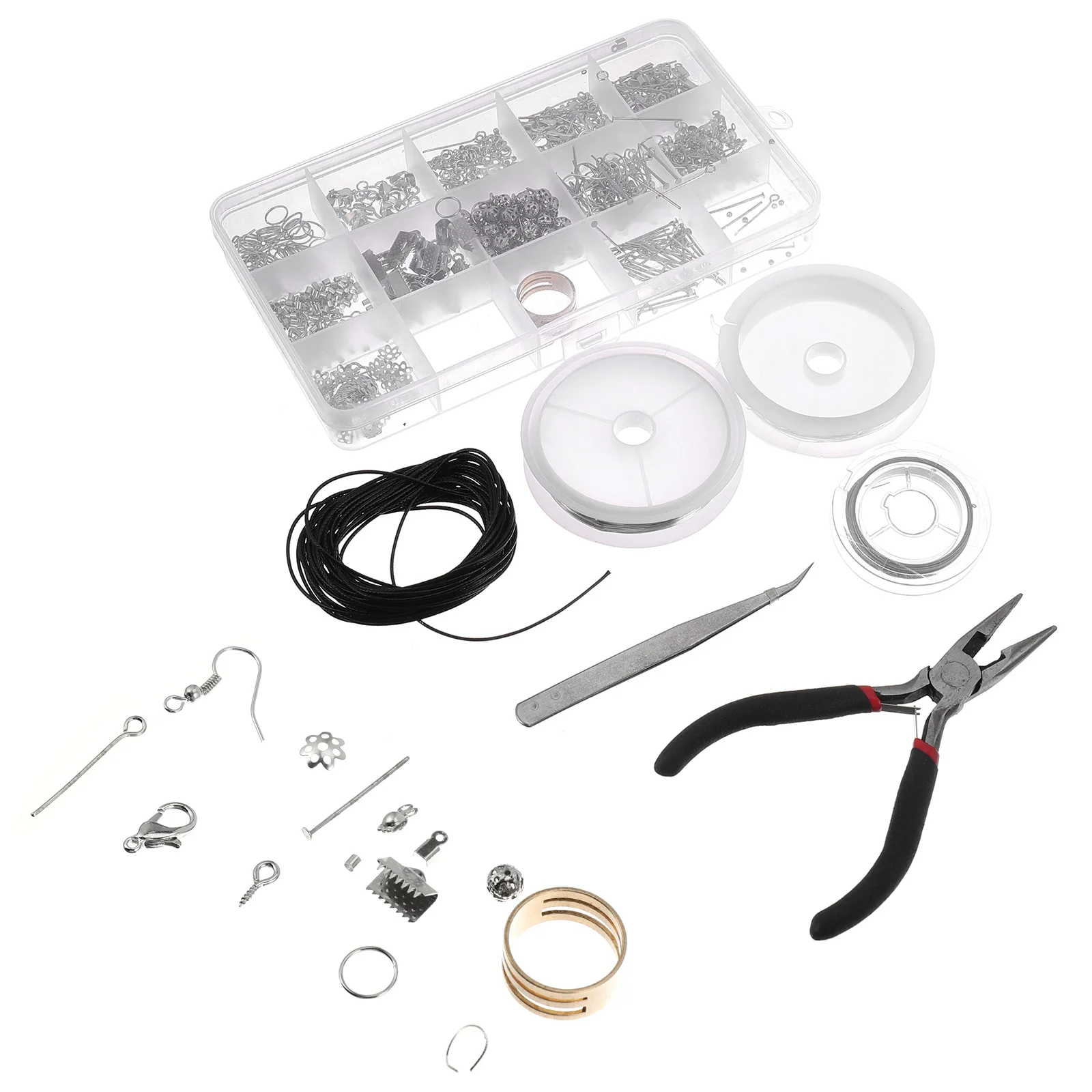 1047 قطعة طقم صنع المجوهرات لتقوم بها بنفسك مجموعة مواد المجوهرات سوار مصنوع يدويًا إكسسوارات عقد طقم كاتب حرفي خرز ممتاز #3