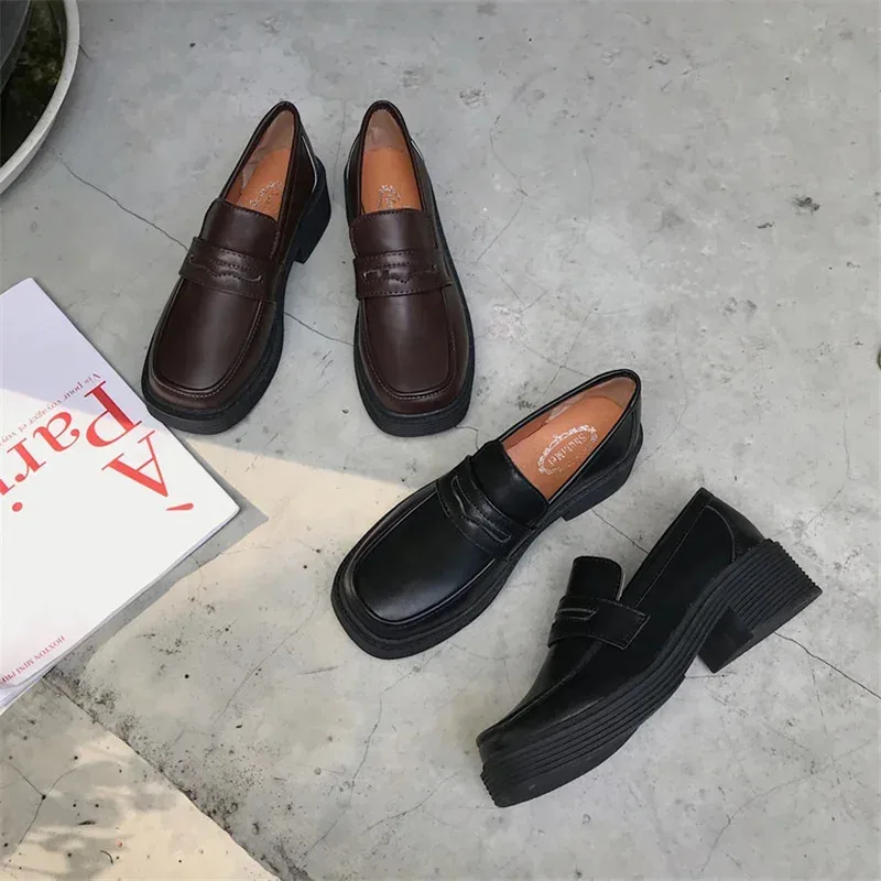 

qq 123Mary Jane Girls Japanese School Jk Uniform Accessories Lolita Shoes College Gothic PU Leather Platform High Quality