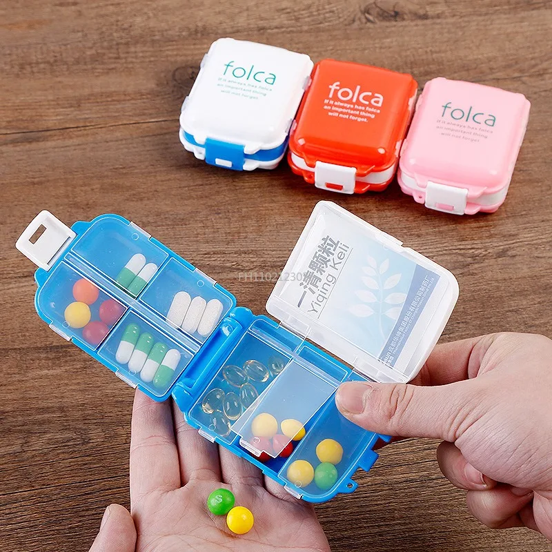 Folding Pill Case Medicine Drug Pills Organizer Storage Boxs Portable Pharmacy Capsule Tablet Container Empty Pillbox Cases