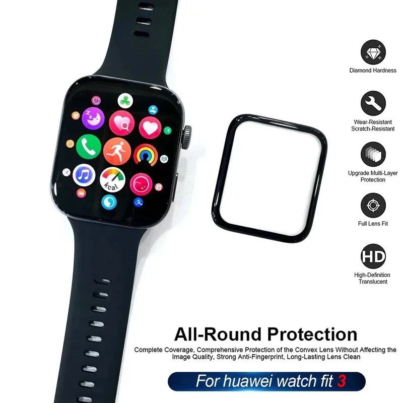 Protecteur d'écran entièrement incurvé pour Huawei Watch FIT 3, accessoires 9D, pas d'accessoires en verre