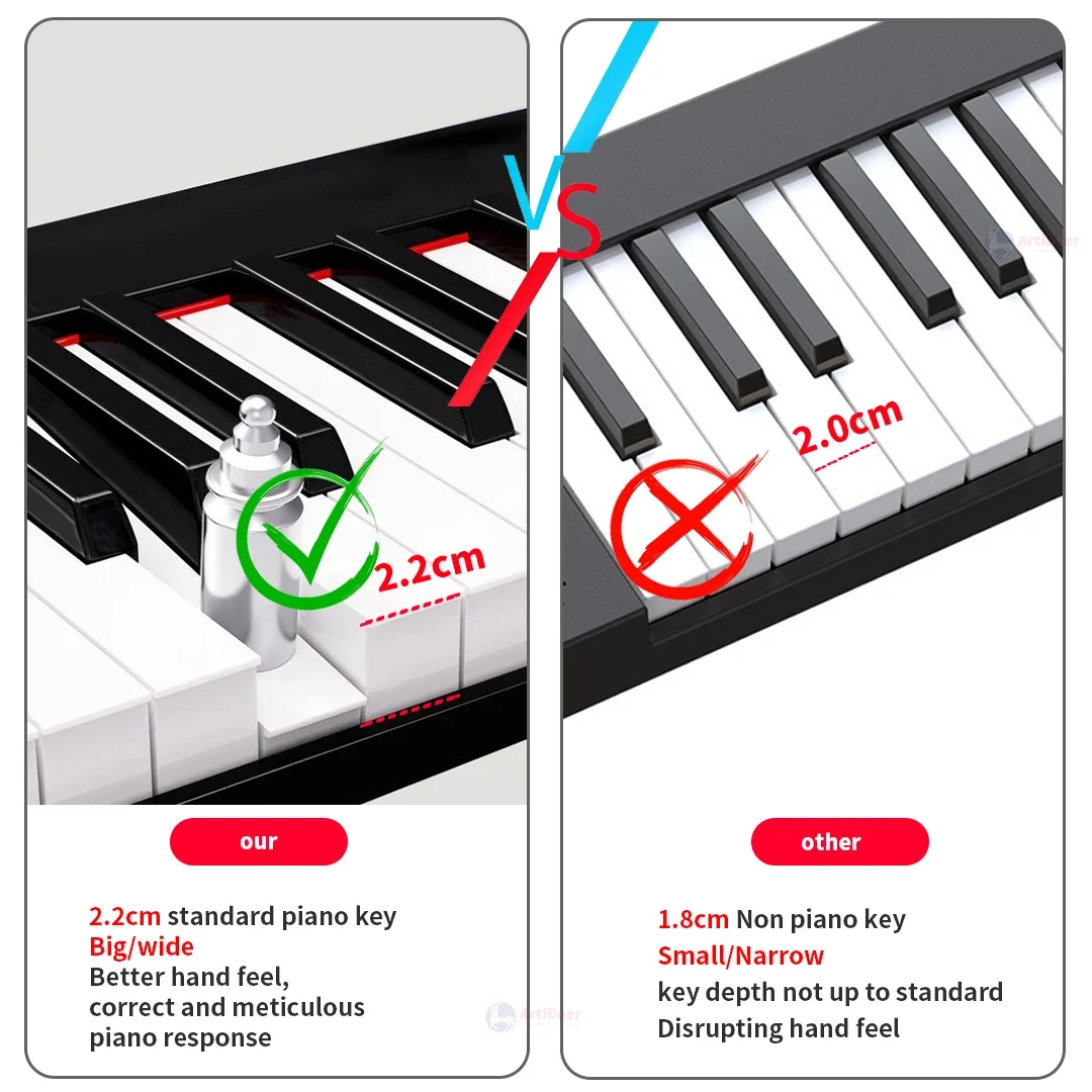 88 مفاتيح قابلة للطي البيانو الرقمي ميدي لوحة المفاتيح الموسيقية المهنية للأطفال أدوات الموسيقى الكبار الإلكترونية المحمولة المركب #5