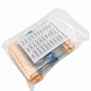 600 buah / set 30 Jenis Resistansi 1/4W Paket Resistor Film Logam 1% Berbagai Macam Kit 1K 10K 100K 220ohm Resistor 1M 300 Buah / set 12 registrasi penjualan terbaik - №
