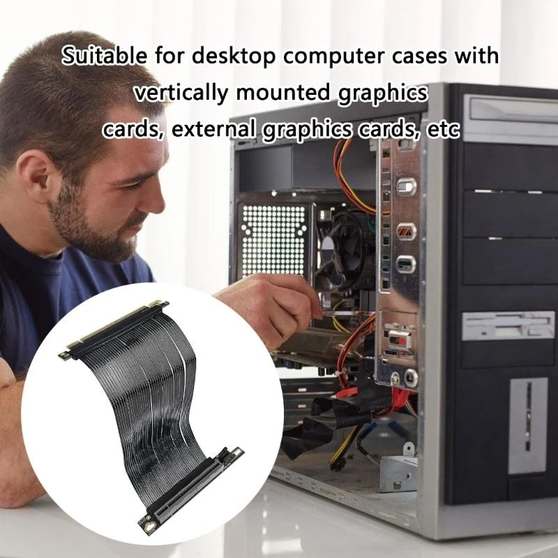Advanced PCIE 5.0 x16 สายเคเบิล GPU ส่วนขยายสำหรับการเชื่อมต่อ GPU ที่มีประสิทธิภาพ