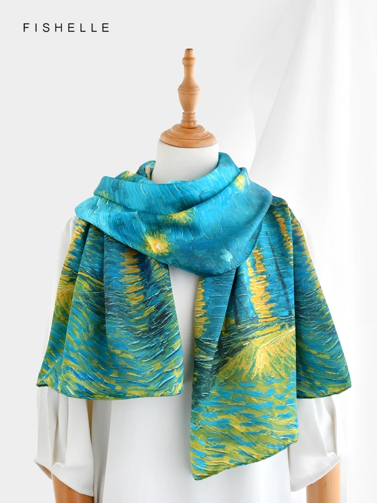 Foulard Long en Soie 100% Naturelle de Couleur Bleu Lac, Châle Hijab Eldana, Cadeau de Luxe, de Haute Qualité, 600 Pièces