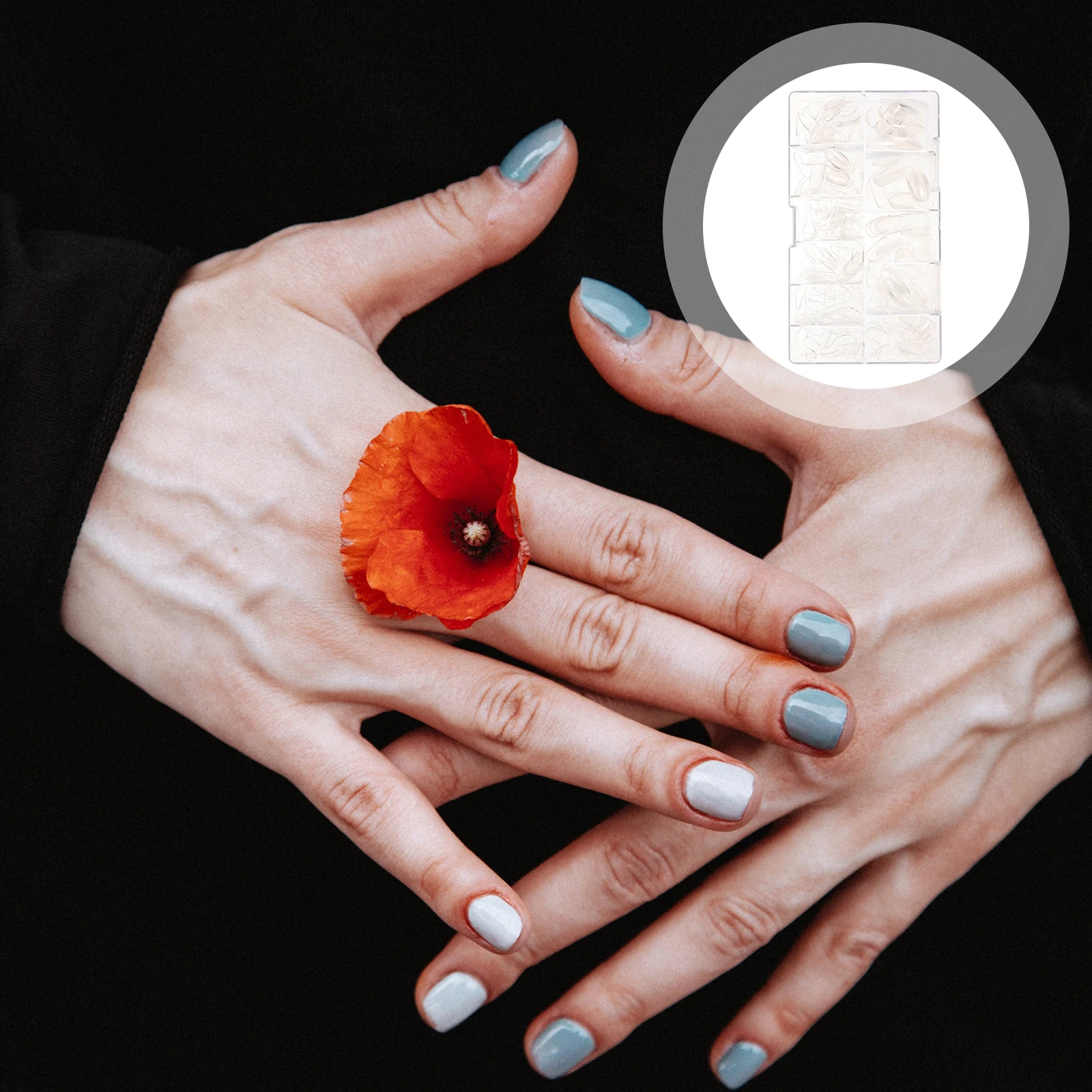 

120 Clear Full Cover Short Fake Nails Tips Detachable Water Resistant Glossy ABS for Banquet Party Cosplay Nail Art