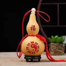 Adorno colgante con borla para decoración del hogar, accesorios para fotos de Feng Shui, artesanía de calabaza, regalo de inauguración de la casa, trae riqueza y suerte