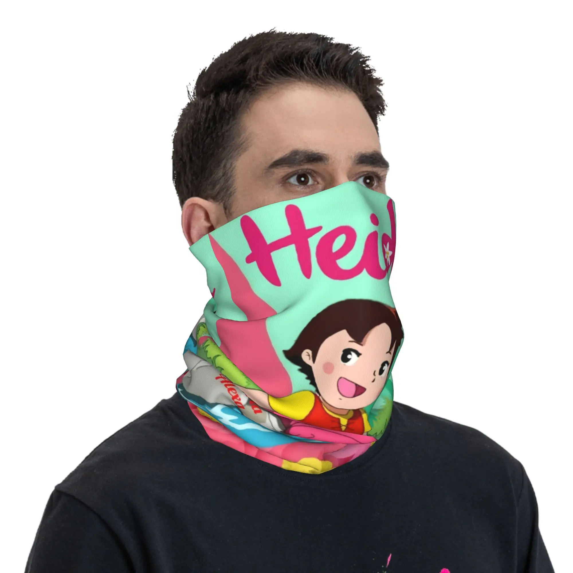 مخصص أنيمي هايدي فتاة جبال الألب الهزلي الكرتون باندانا الرقبة الجراب للتزلج الصيد الرجال النساء التفاف وشاح بالاكلافا أكثر دفئا #5