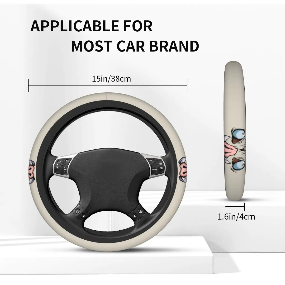 خنزير الوجه الشياطين غطاء عجلة القيادة سيارة المضادة للانزلاق القتلة K-Kimetsu أنيمي موضة السيارات الديكور عجلة القيادة اكسسوارات