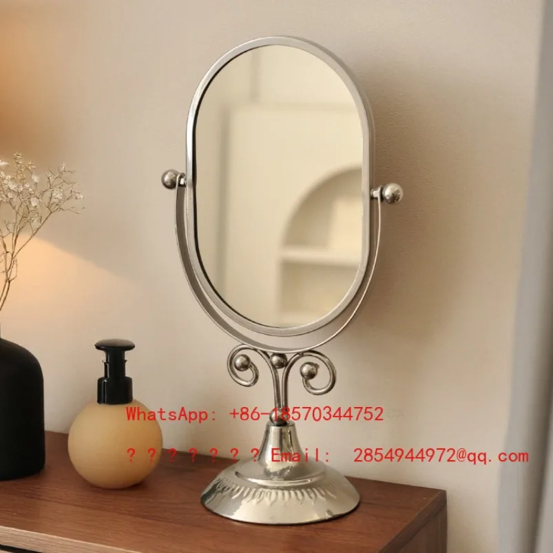 Light Luxury Desktop Makeup Mirror Bedroom Oval Beauty Beauty Mirror High Value