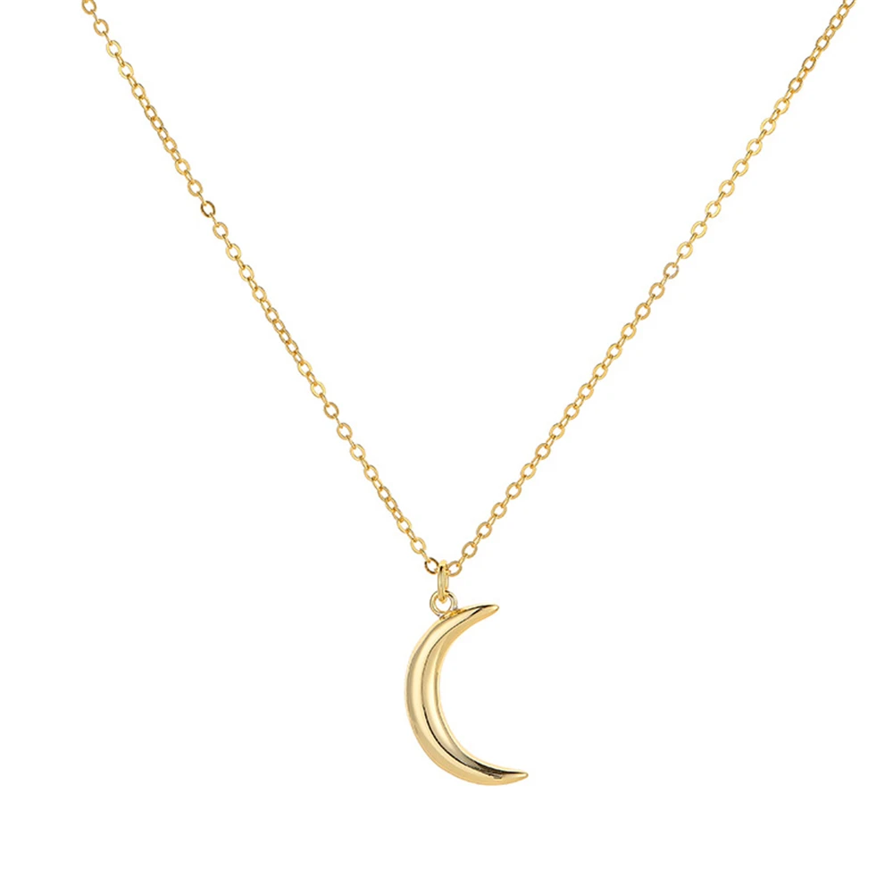 

S925 Sterling Silver Crescent Moon Pendant Necklace for Women Niche Minimalist Style Temperament Accessory