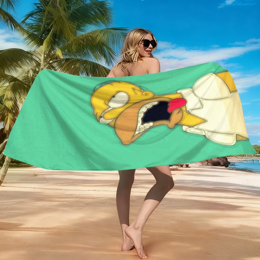 1pc Design of the Funny Expression of Simpson Beach Towel Large Super Absorbent Suitable for Beach Pool Summer Gift for Friends view 3