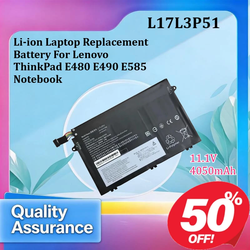 L17L3P51 TP000951A Correction：01AV445 TP00095A Replacement Li-ion Laptop Battery For ThinkPad E480 E490 E585 Notebook Power Cell