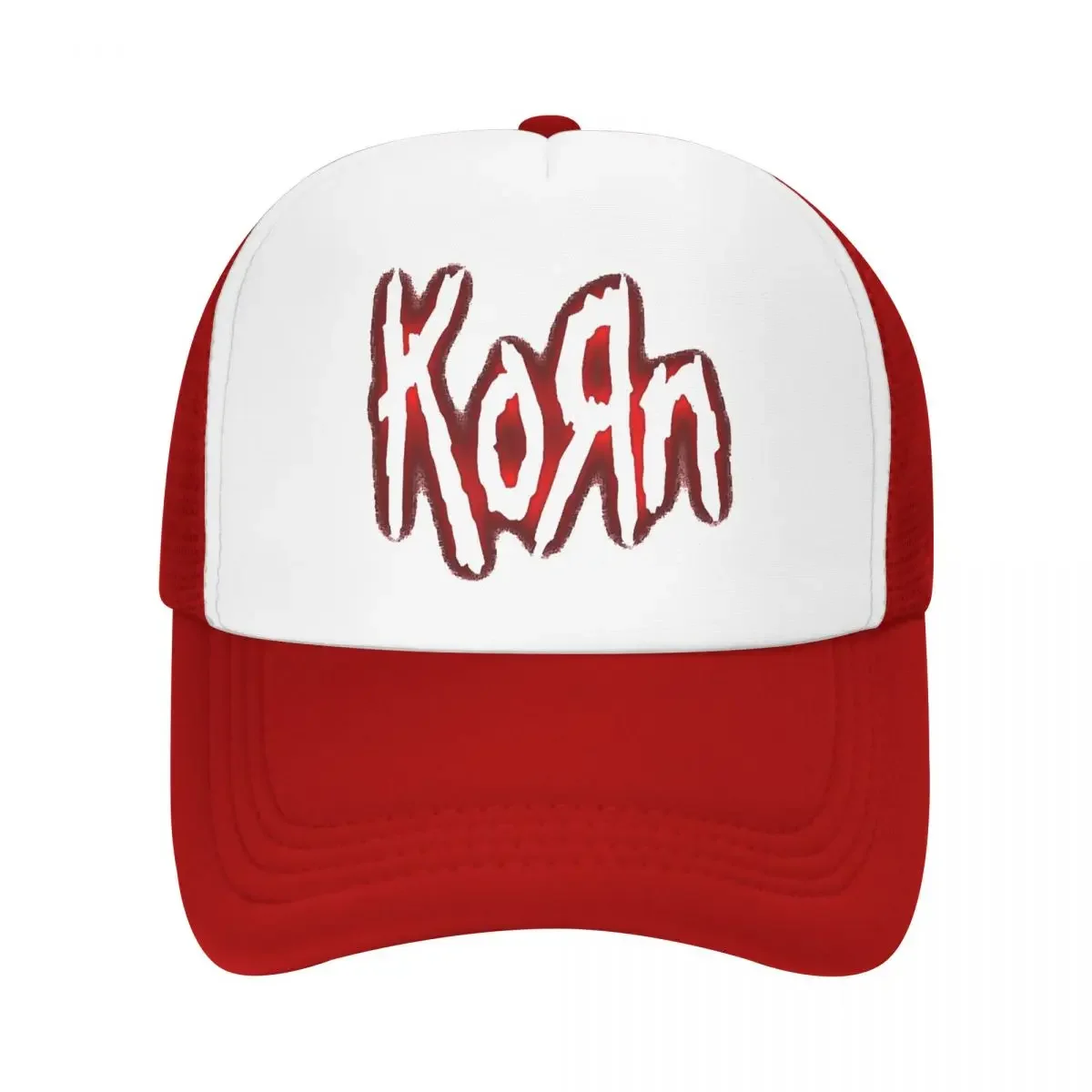 Unisex Korn Rock Music Band Red Blood Trucker Hat Hip-Hop Mesh Baseball Cap Sun Hat Breathable Fishing Hat High Quality