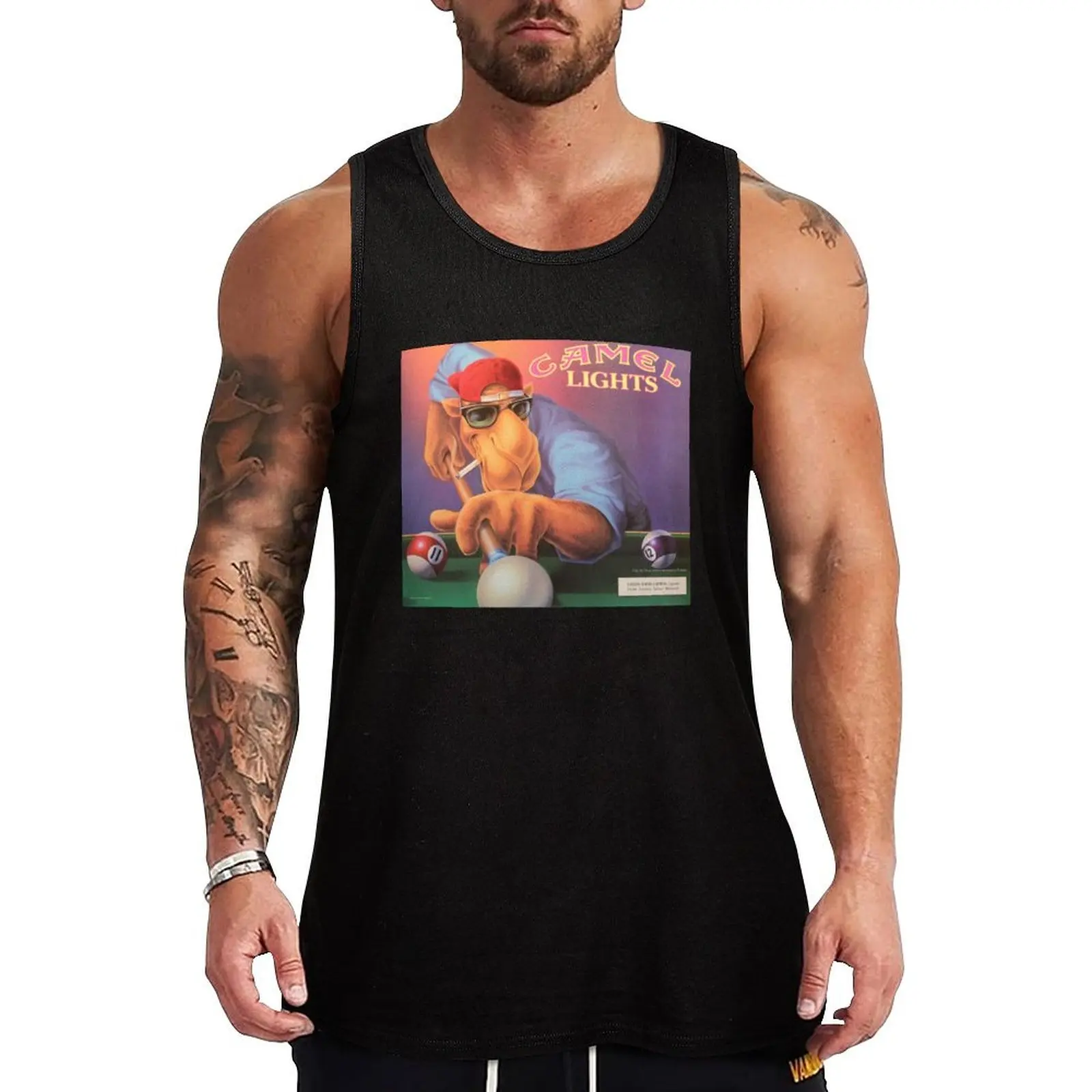 

Vintage Joe Camel Billiards Ad Tank Top quick-drying t-shirt t-shirt gym man sleeveless jackets Men's clothes