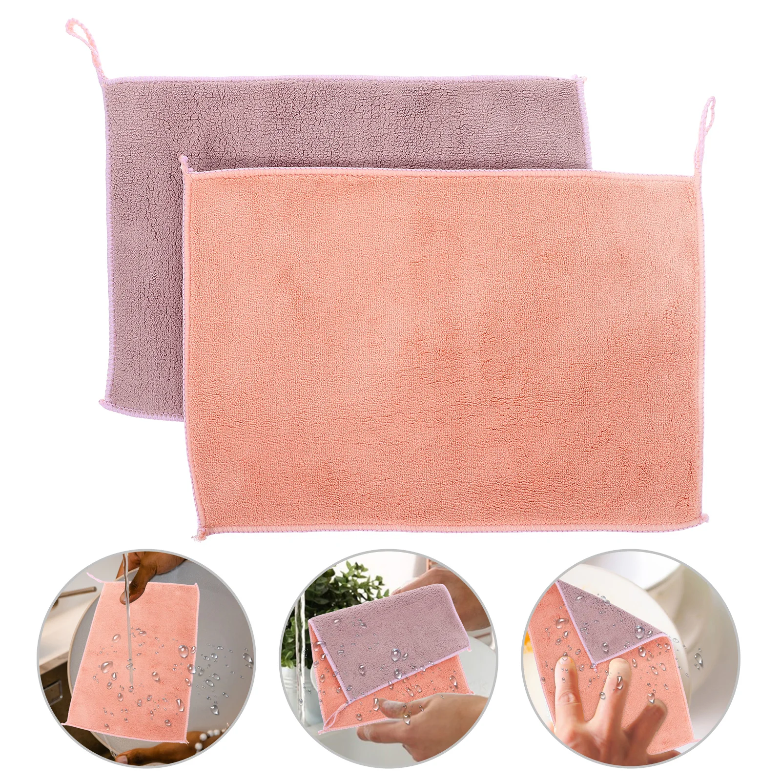 

Kitchen Dish Towels Water-absorbing Cleaning Cloth Rags Convenient Tissue Wash Cloths Cotton Red Fiber