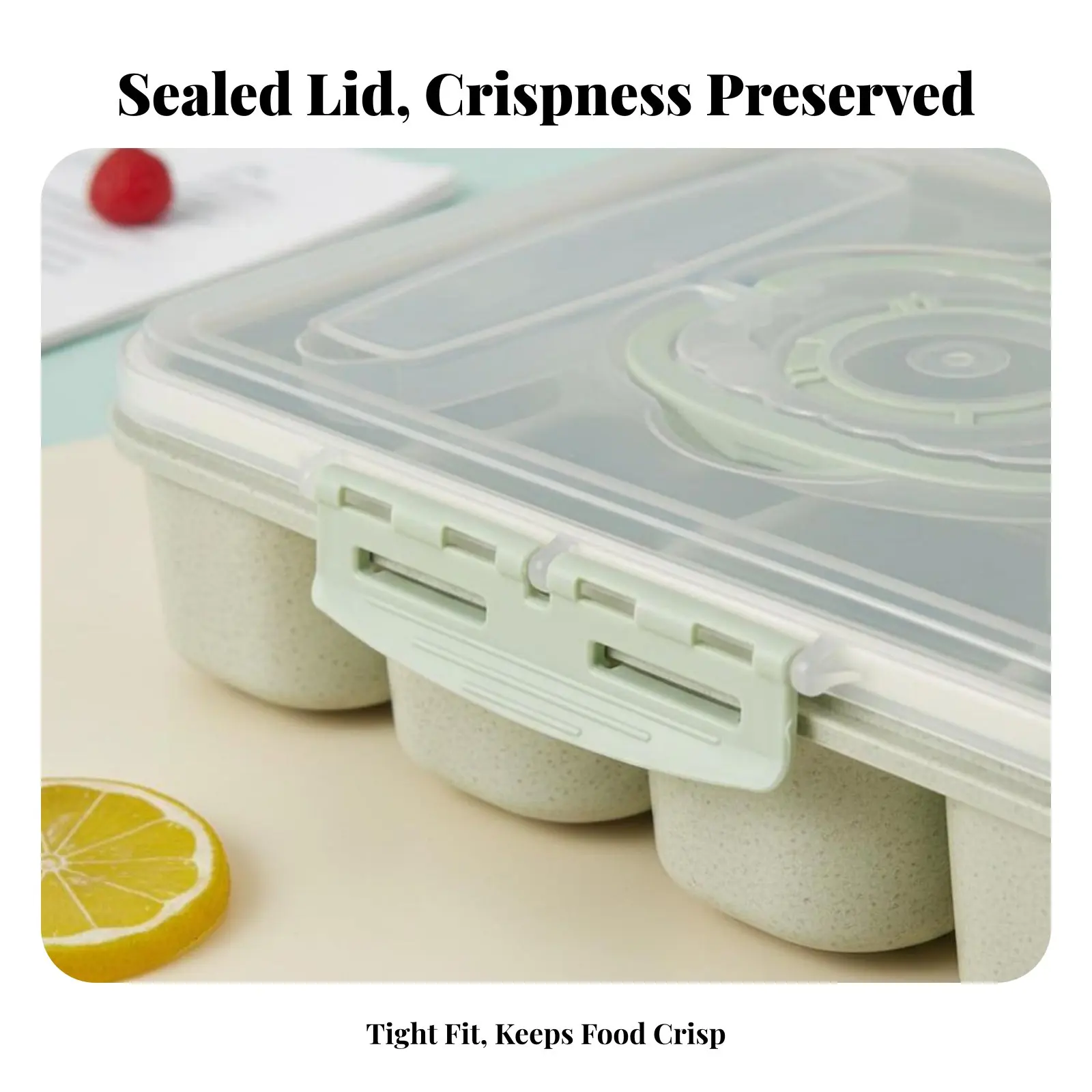 

Bento Box, Compartment Lunch Container, Sealed Lid, Portable Outdoor Food Storage, Spoon