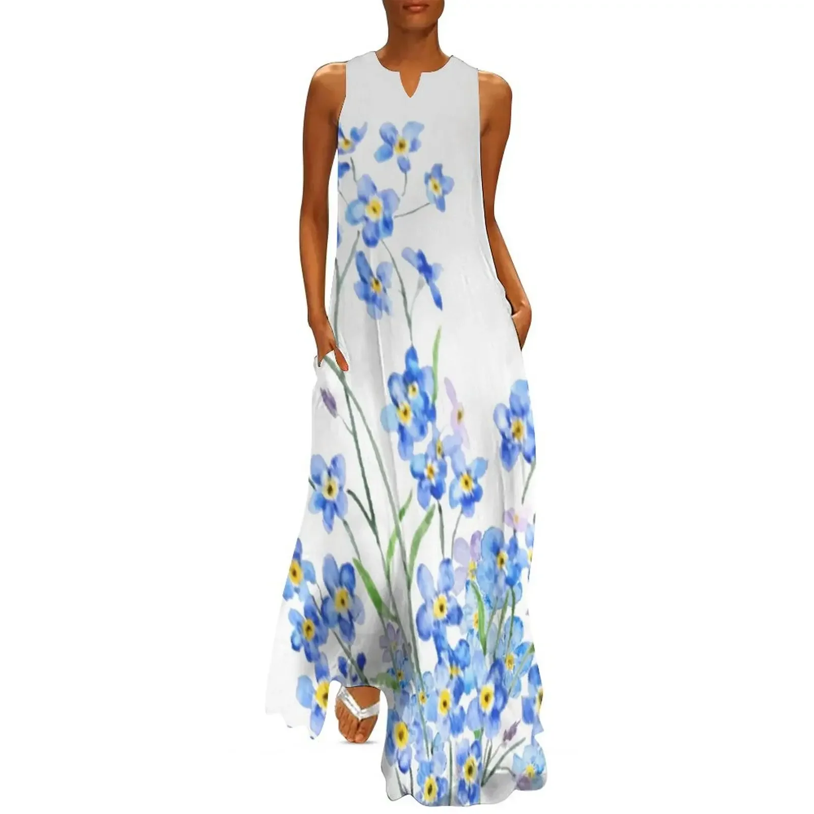 

forget me not bouquet 2020 Long Dress elegant women's sets dresses ladies 2025 summer women's evening dresses Dress