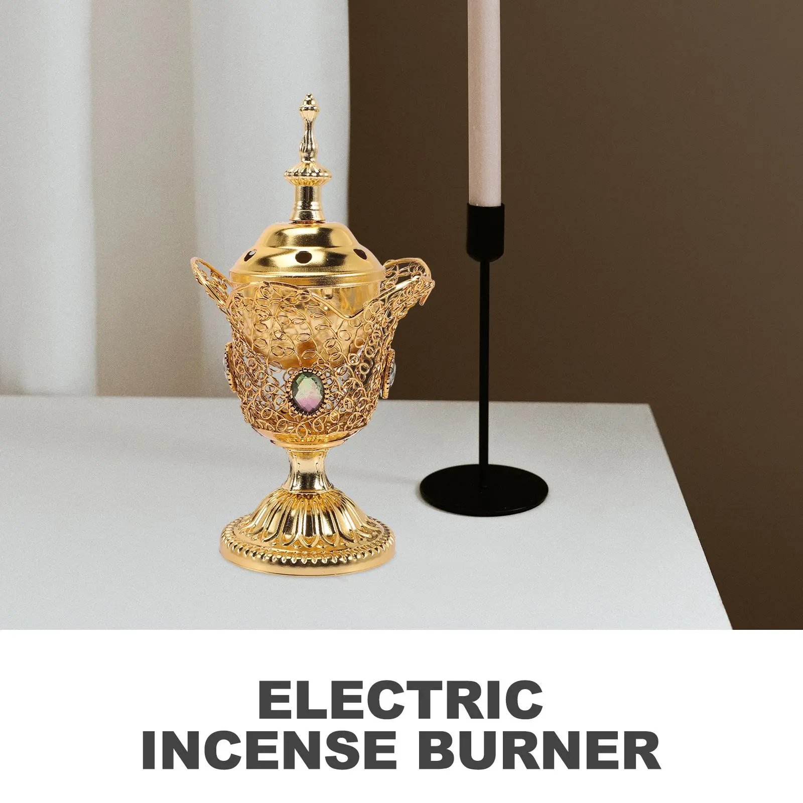 Electric Middle East Church Censer Metal Burner Vintage Burner Vintage Sandalwood Burner(EU Plug)