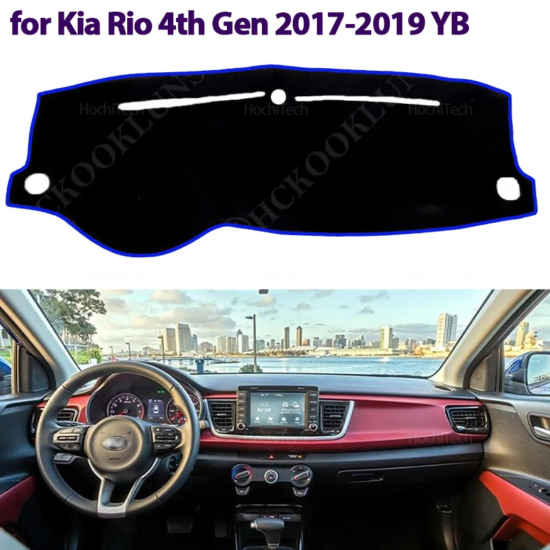 Dashboard Cover Protective Pad For Kia Rio 4th Gen 2017 2018 2019 YB Car Accessories Dash Board Sunshade Anto-UV Carpet