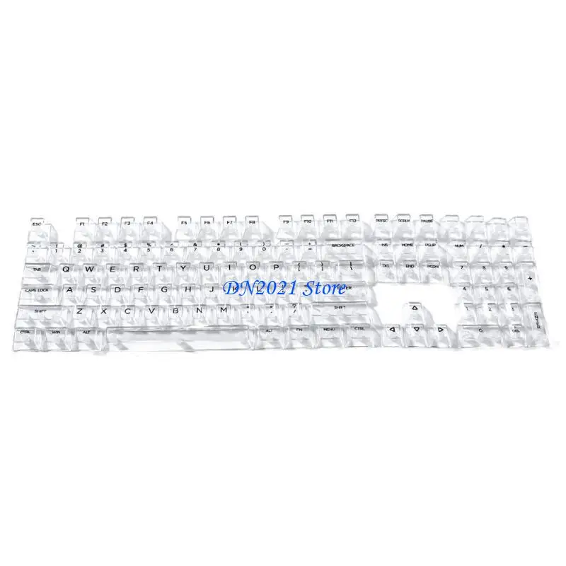 F3KE 132Keys Transparent Keycaps 10mm Profile Keycap Set for Mechanical Keyboards with Color Lighting Side/Top Print