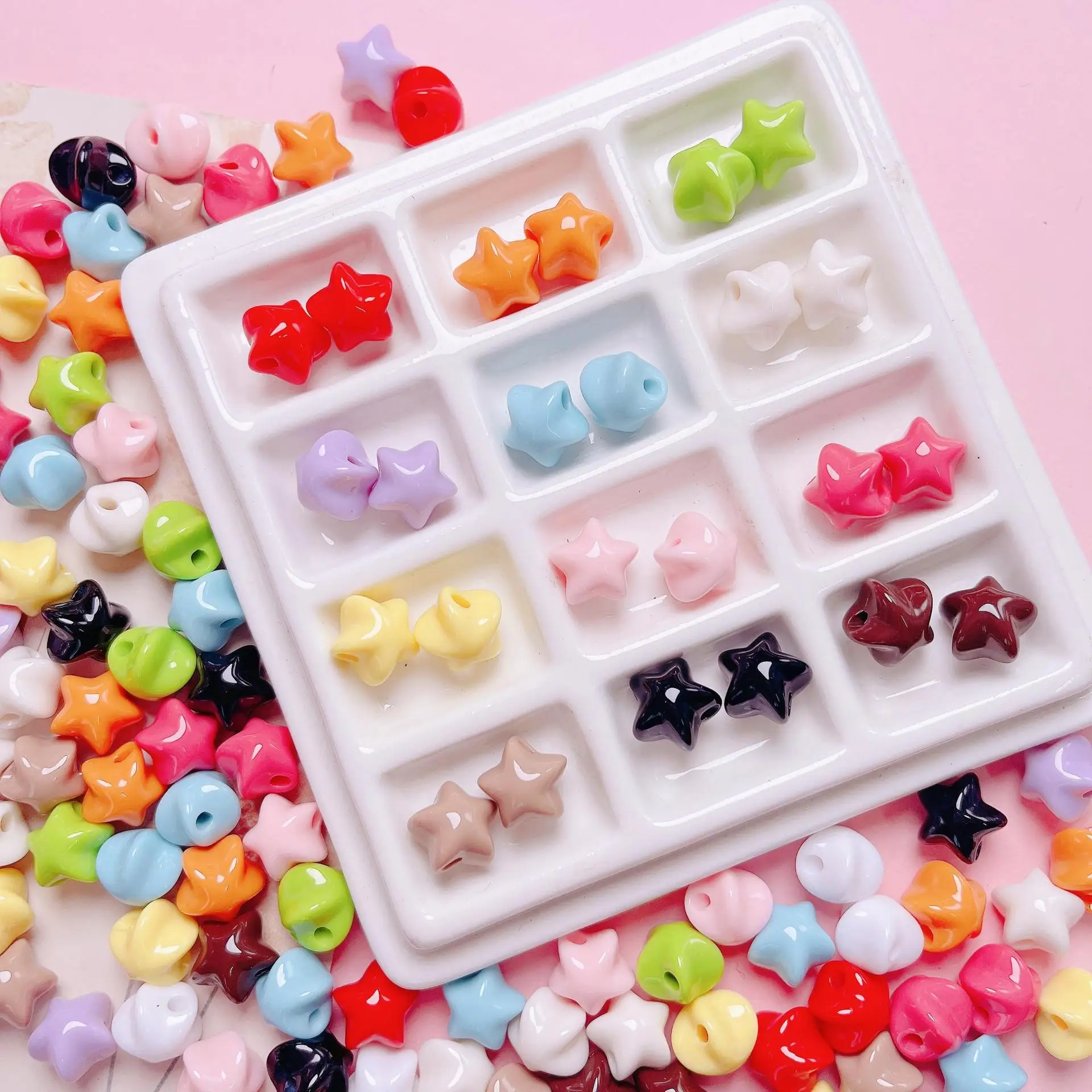 30 قطعة/الوحدة لون الحلوى ستار ثقب مستقيم الاكريليك الخرز خزر عازل لصنع المجوهرات سوار ذاتي الصنع قلادة قلادة أقراط #1