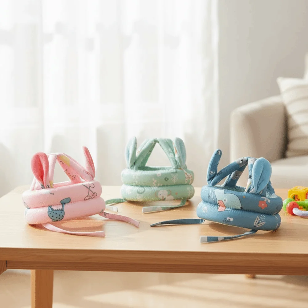 Adjustable Infant Head Protection Cap Soft Cartoon Anti-shock Helmet Breathable Lightweight Baby Safety Crash Cap Indoor Play
