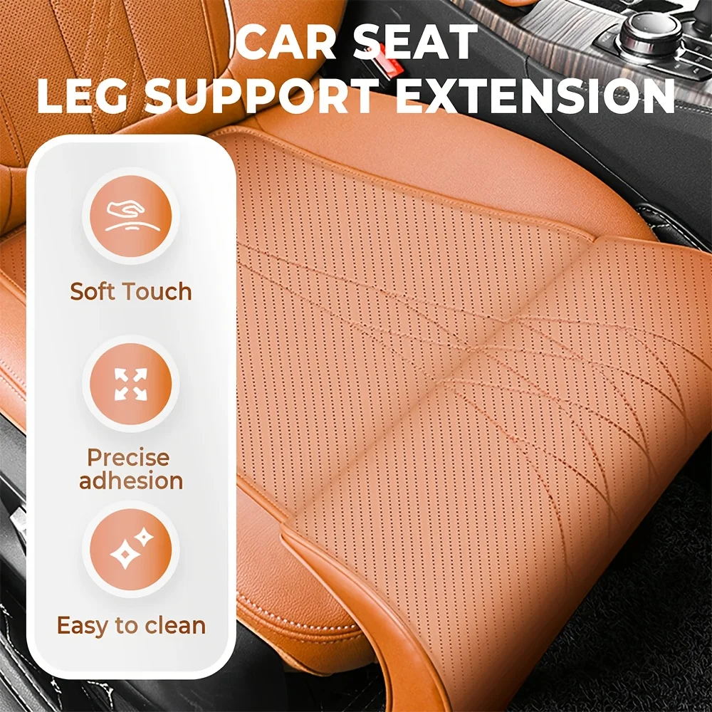 Car Seat Extended Cushion Napa Leather Mat Driver Leg Rest Universal Car Seat Cover Leather Breathable Non-slip Cars Seats Cover