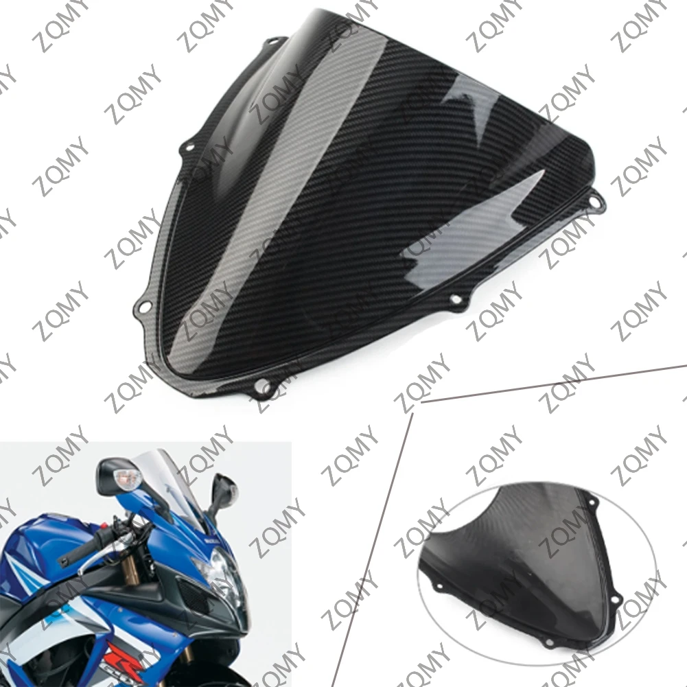 Carbon Fiber Motorcycle Windshield Windscren ABS Wind Shield For Suzuki GSXR600 GSXR750 K6 2006 2007