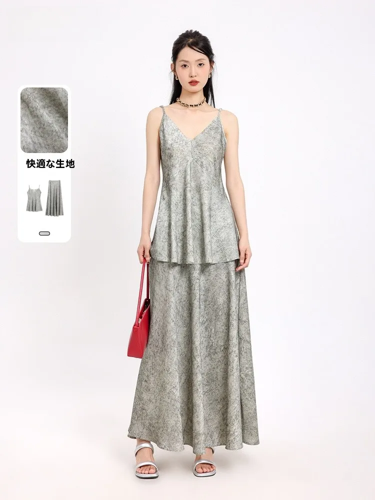 

Memory's Beginning Set Dress 6801TX81119 Elegant Style Casual Workwear Summer Collection V-Neck Sleeveless Two-Piece Suit