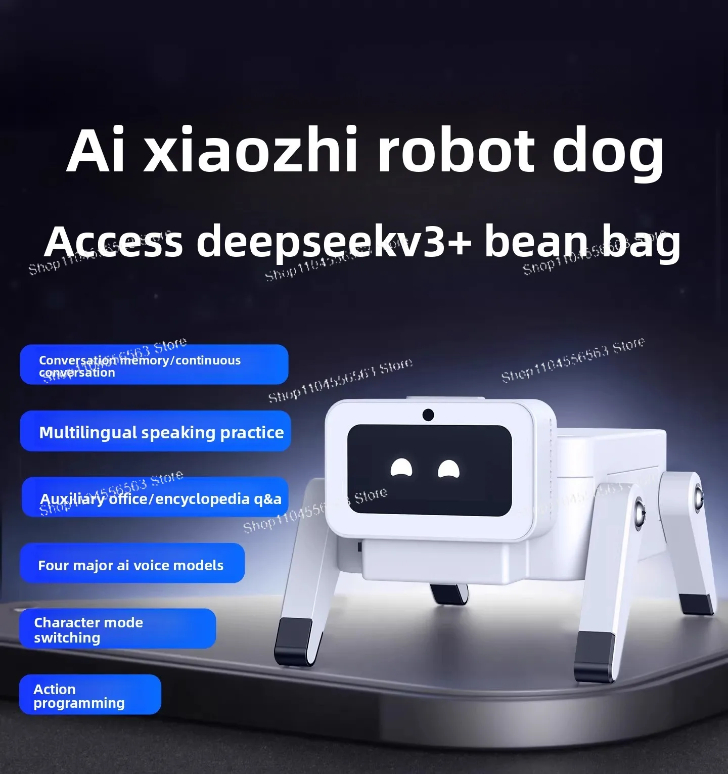 Voice Control & Bionic Artificial Intelligence Desktop Pet, Interactive Programmable Robot with Multi-Language Conversation