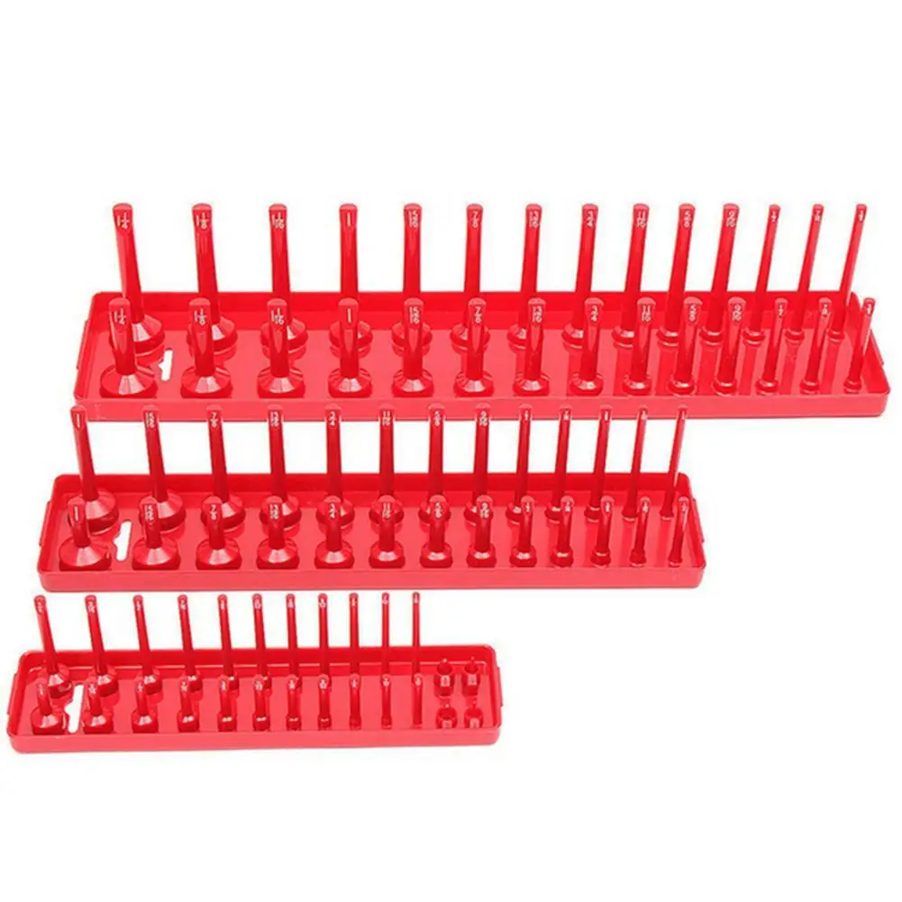 3Pcs Black/Red Socket Organizer Tray For 1/2\