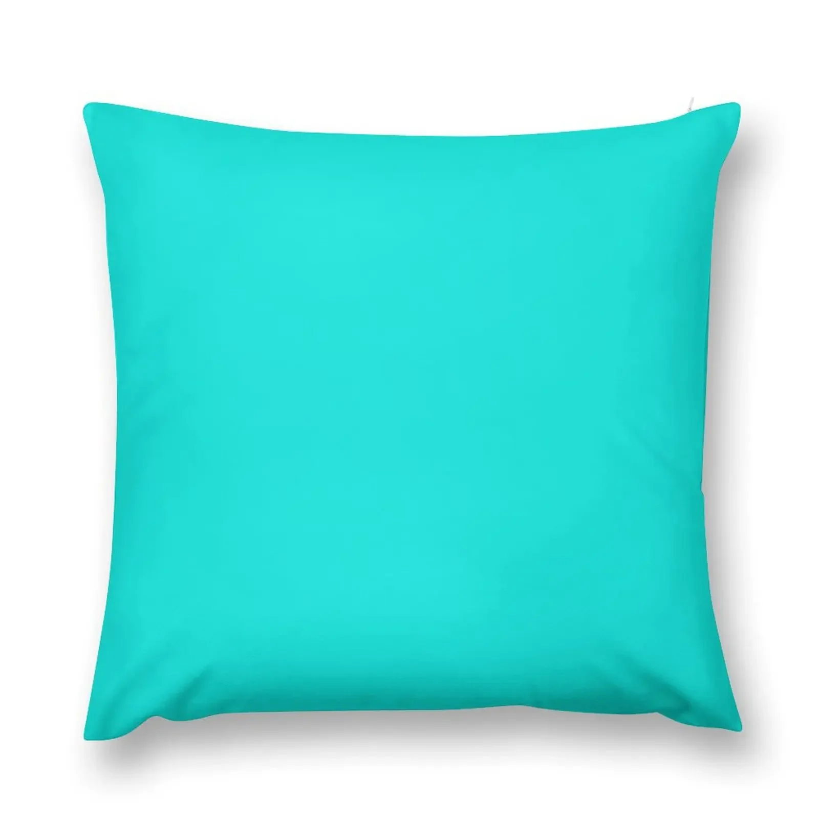 PLAIN SOLiD COLOR BRIGHT TURQUOISE- A MELD OF GREEN A BLUE FOR THOSE WHO LOVE THE SUMMER COLOURS Throw Pillow