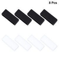 8Pcs 24Mm Silicone Watch Band Clasp Black White Premium Material Easy Install Remove Classic Lightweight Buckle