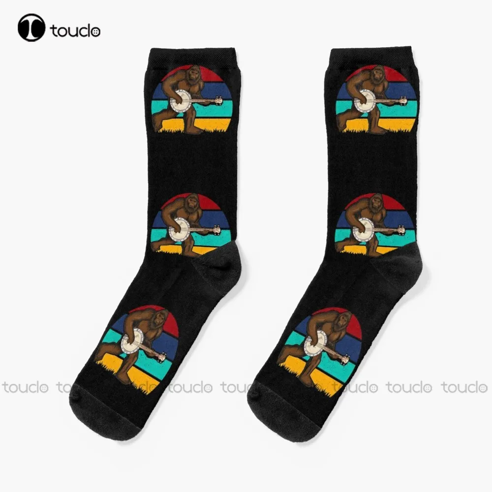 

Banjo Bigfoot Sasquatch Socks Yellow Socks 360° Digital Print Unisex Adult Teen Youth Socks Personalized Custom Gift