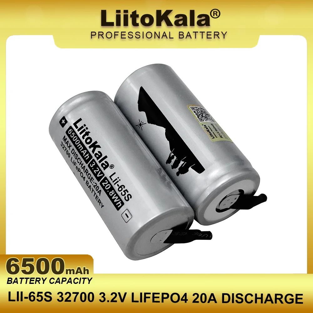 1-4 sztuk LiitoKala LII-65S DIY nikiel 3.2V 32700 6500mAh LiFePO4 20A ciągłe rozładowanie maksymalnie 55A baterie dużej mocy