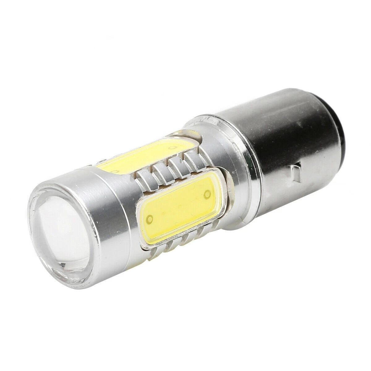 Faro delantero para motocicleta, bombilla LED blanca, 12V, H6, BA20D, 4 COB, adecuado para ciclomotor ATV