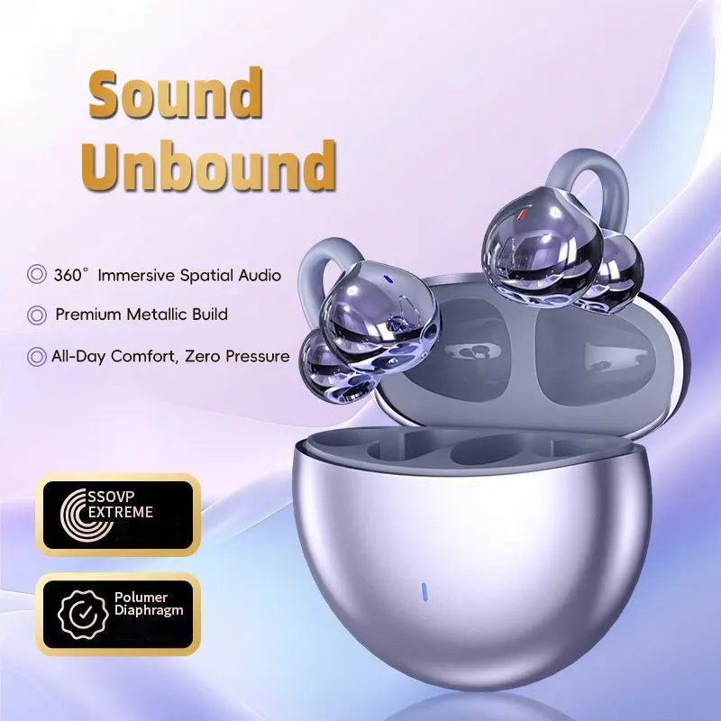

Open Ear Earphone Bluetooth Headphones Wireless Hi-Fi Sound Sport Ear Buds Comfort Fit Perfect Choice for Running/Gaming