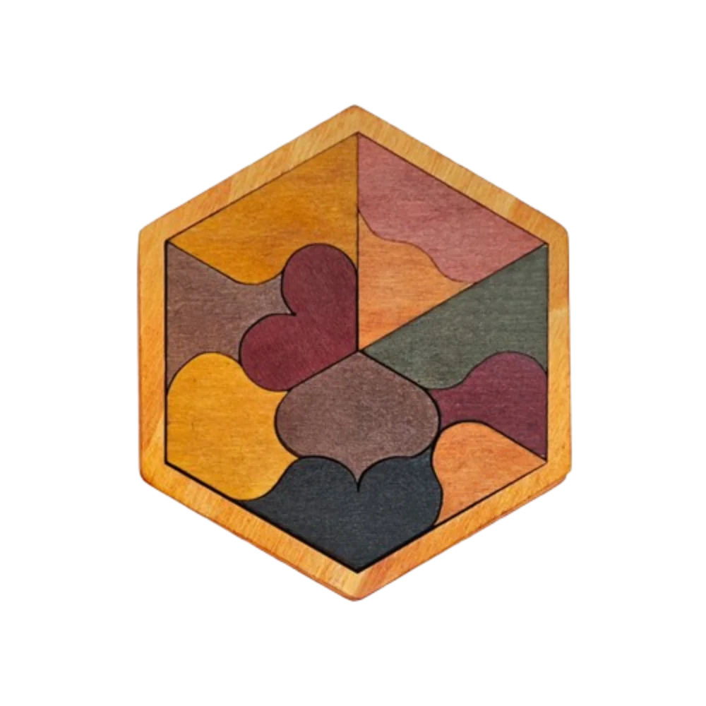 Pattern Cognitive Wooden Tangram Puzzle Interactive Challenges Montessori Puzzles Logical Thinking Hexagonal