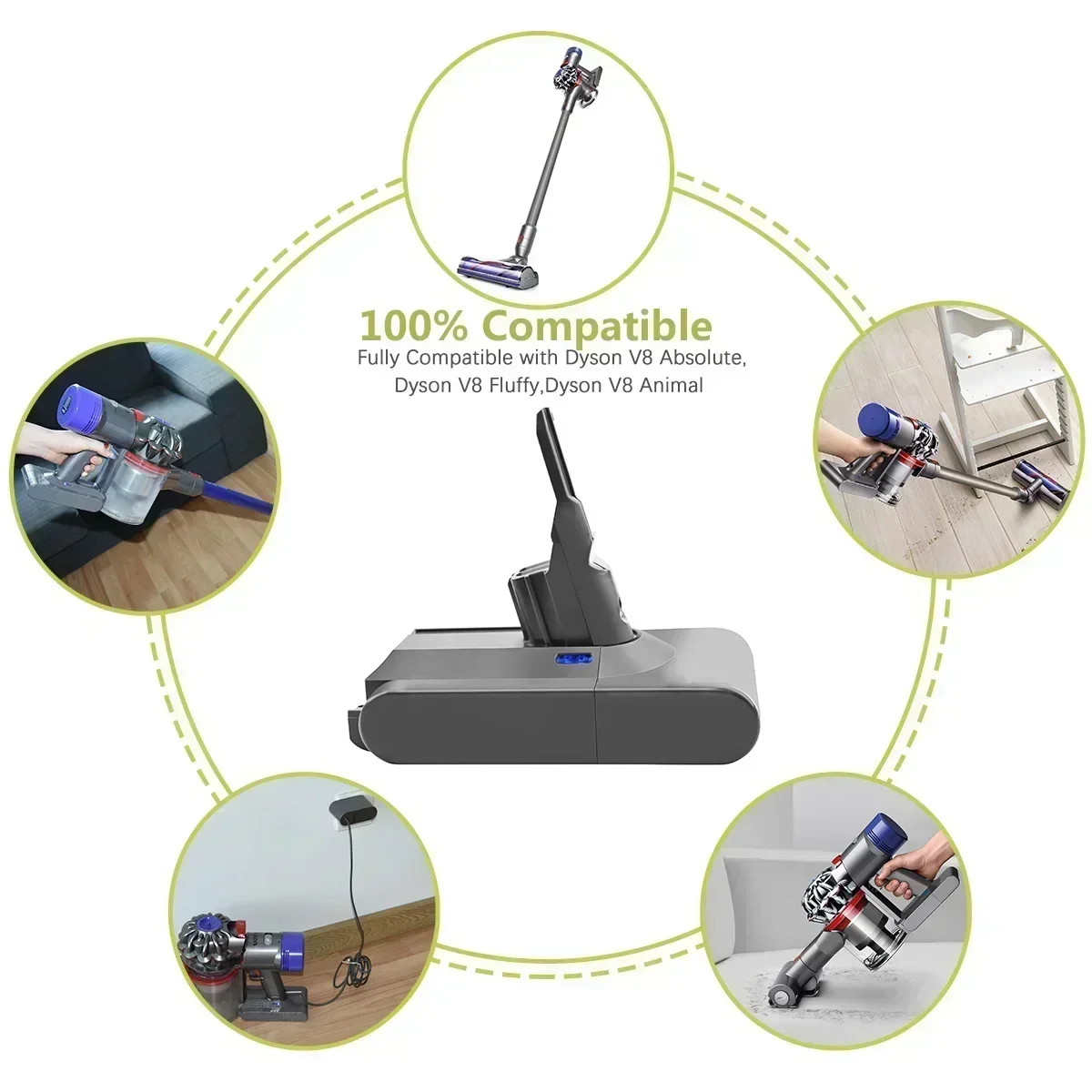 Original 21.6V 6000mah/8000mAh Replacement Battery for Dyson V8 Absolute Handheld Vacuum Cleaner For Dyson V8 SV10 Battery