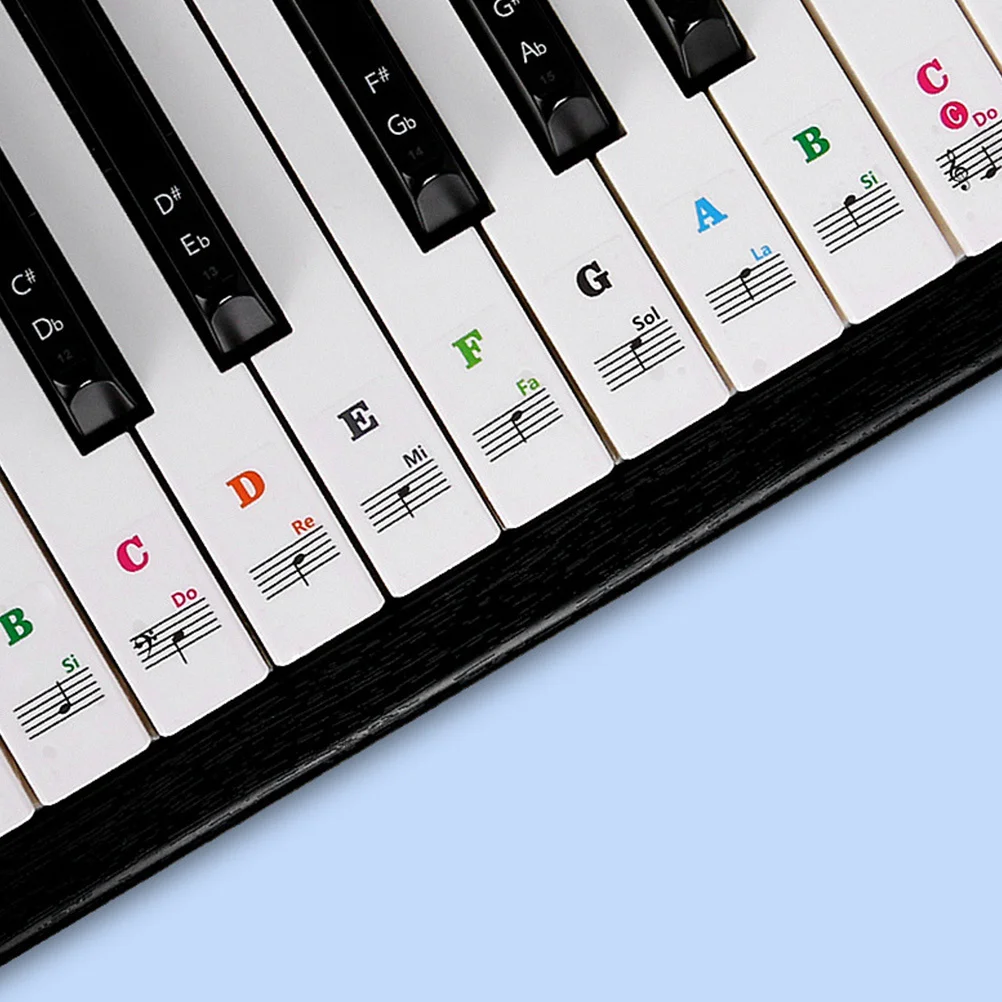2pcs Piano Keyboard Stickers Premium Self-Adhesive Waterproof Anti-Sweat Durable Fade-Resistant For Electronic Organ Practice