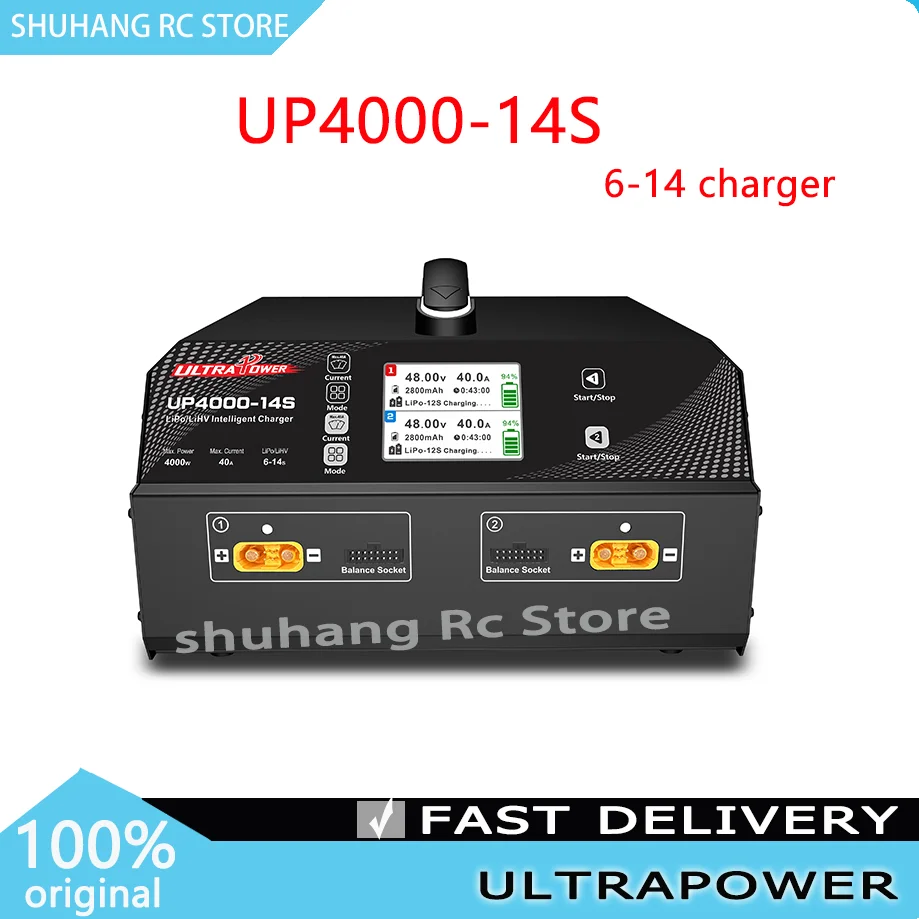 

UltraPower UP4000-14S 40A 100-240V 4000W Max Power LiPo/LiHV 6-14S Fast Balance Charger for UAV/Agricultural Drones