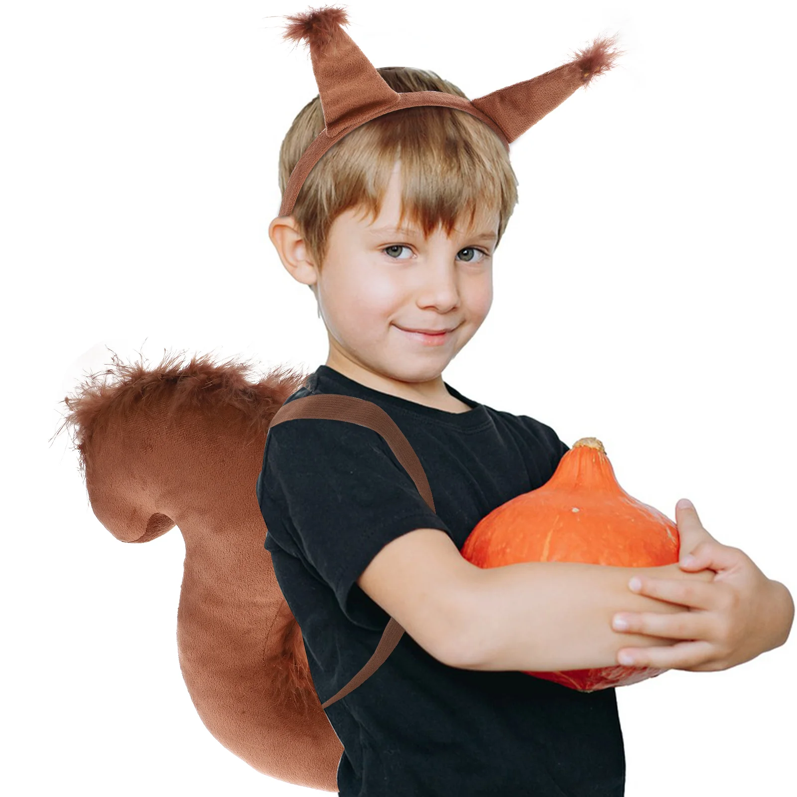 Squirrel Headband Tail Party Costume Ear for Children Hairband Stuffed Animals Accessories Plush Prop