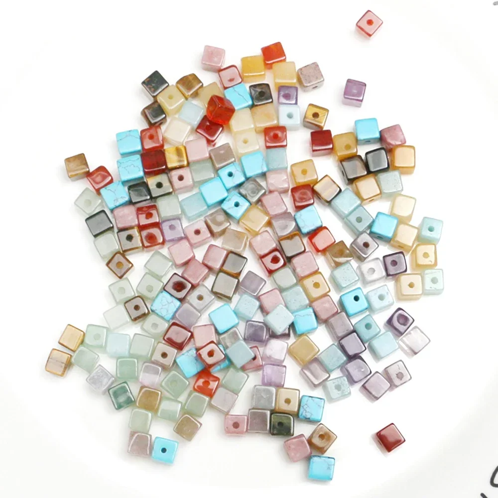 Natural Amethyst Square 4mm Beads with Hole for Jewelry Making Bracelets Necklaces 20PCS Random Chakras Crystal Amazonite Quartz image 6