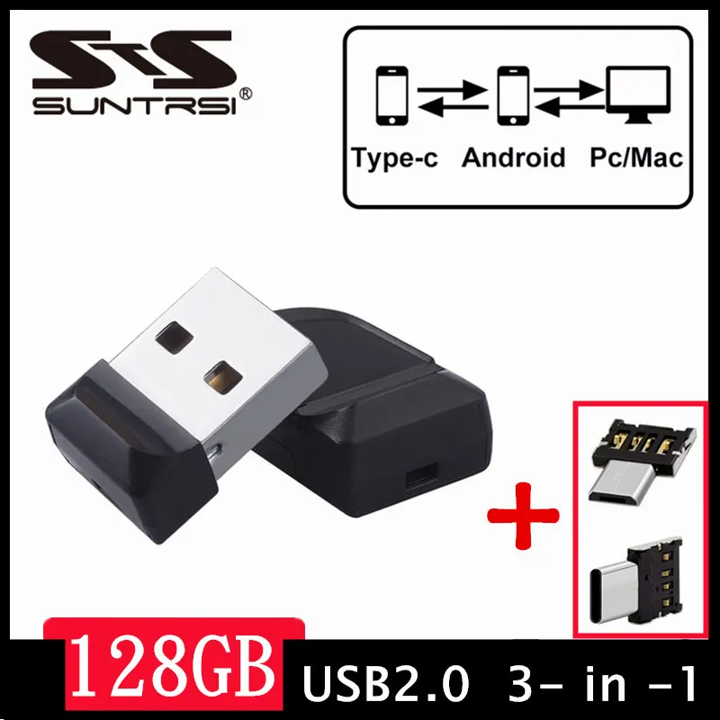 Suntrsi-unidad Flash USB 128GB, pendrive de 64GB, 128G, resistente al agua, u-disk 2,0, regalo para PC