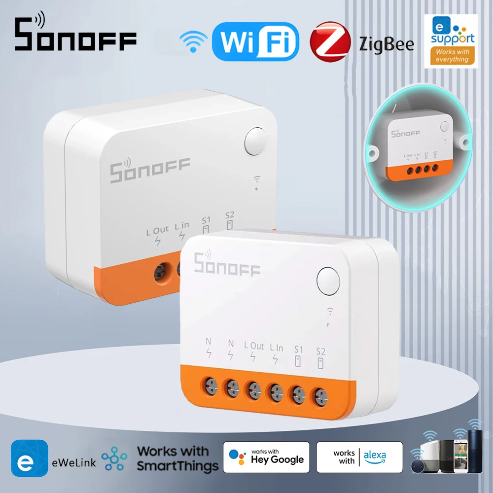 

SONOFF MINI R4 Wifi Switch Module Ewelink APP Control Wireless Switch Module 2 Way Smart Home Relay Works With Alexa Google Home