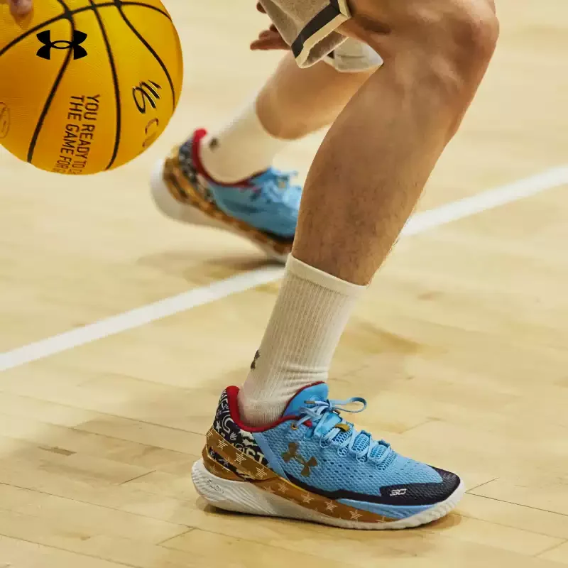 Under Armour CURRY 2 LOW FLOTRO Men's Signature Basketball Shoes, TPU Upper Athletic Sneakers 3026276-402