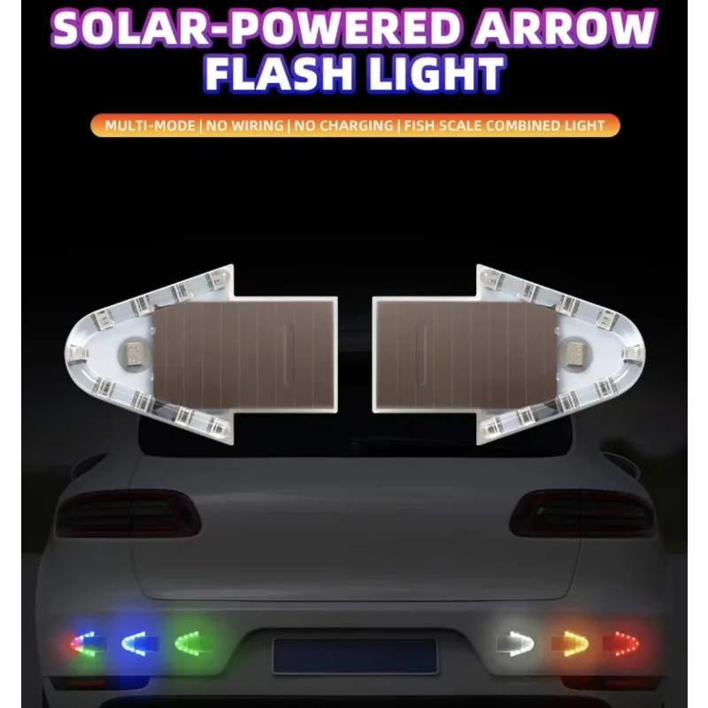 

LED Warning Light Solar Car Strobe Light Motorcycle Flashing Colorful Lamp Led Anti Rear Collision for Night Ride BikeTruck SUV