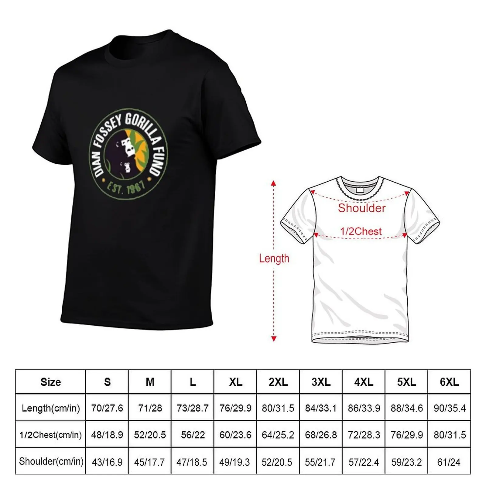 dian fossey gorilla fund t shirt T-Shirt blacks anime clothes shirts men